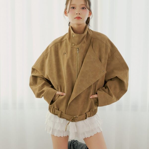 Chico 霧面柔滑廓形皮革外套