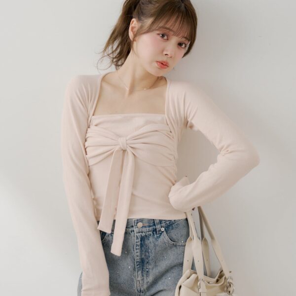 Chico 波萊羅式緞帶上衣