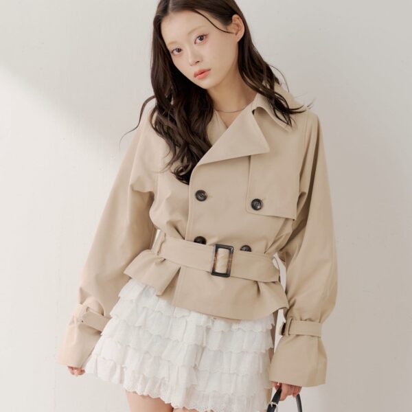 Chico 傘擺剪裁短版乾濕褸