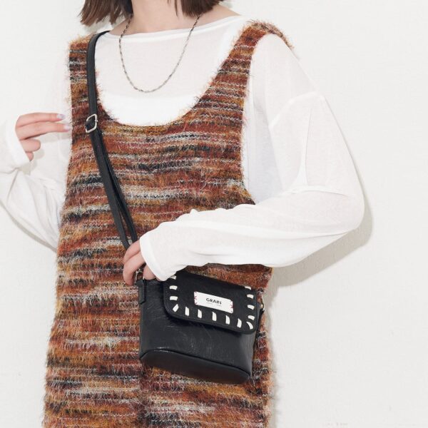 CIAOPANIC 復古縫線皮革斜孭袋