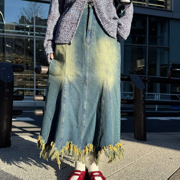 CIAOPANIC 愛心刺繡牛仔魚尾長裙