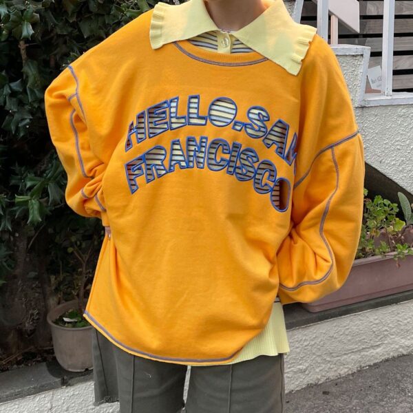 CIAOPANIC 【HELLO.SANFRANCISCO/Hello San Francisco】 雙向 Halosan 剪裁運動衫