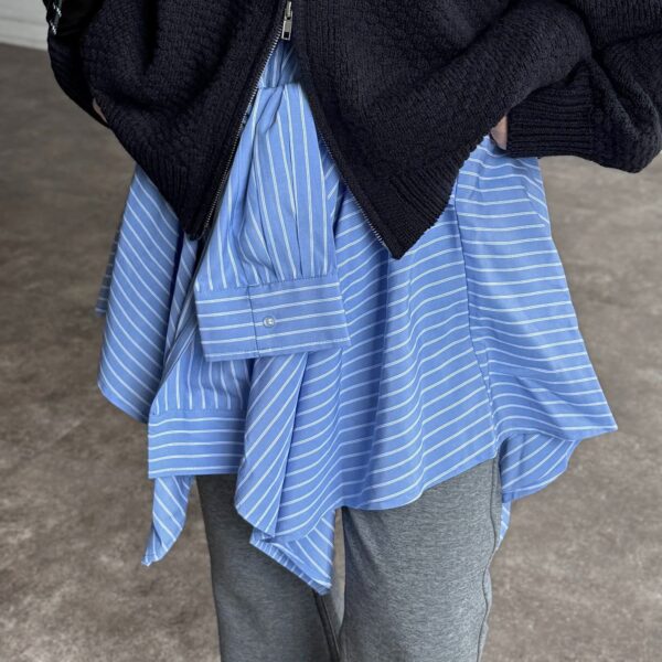 CPCM 不對稱格紋圍裹式外搭裙