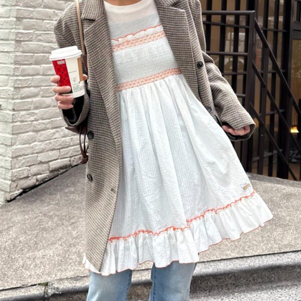 CIAOPANIC TYPY 細格紋蛋糕中長版吊帶裙