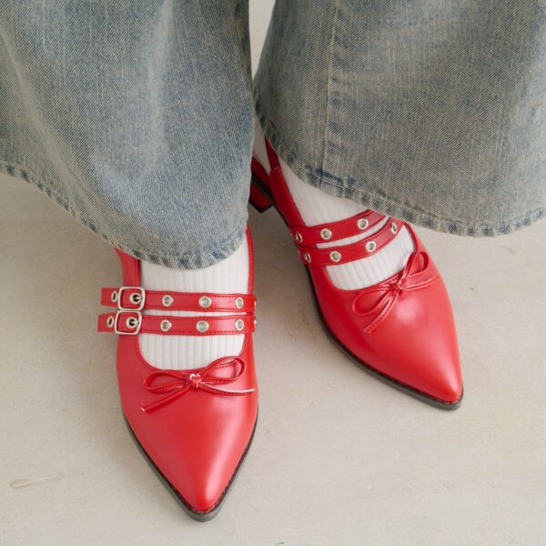 w closet 【25AW】蝴蝶結尖頭設計平底鞋