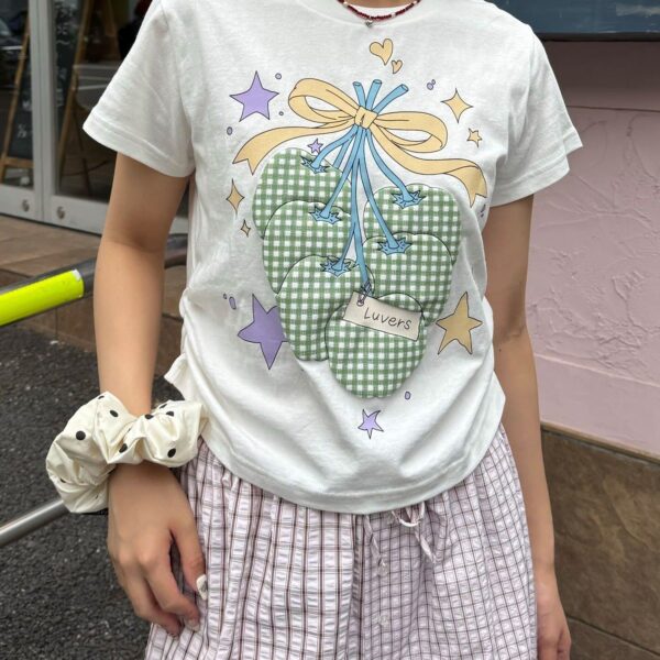 CIAOPANIC 夢幻可愛兩側抓褶短袖T-shirt