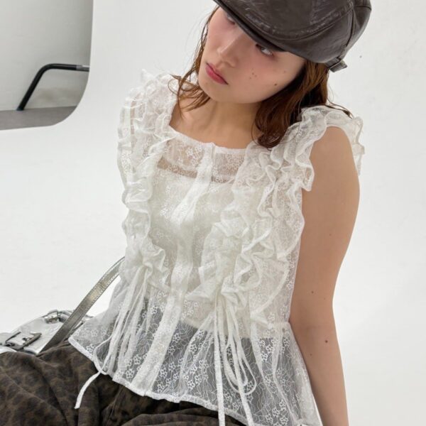 w closet 【全新面料登場！】立體荷葉邊無袖襯衫