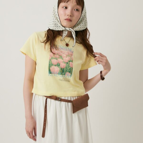 w closet 溫柔感鬱金香短版T-shirt